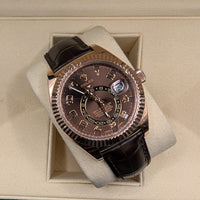 Rolex Sky-Dweller, Rose Gold, Leather Strap (Ref. 326135)