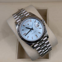 Rolex Day-Date 40mm, Platinum, Ice Dial, Fluted Bezel (Ref. 228236)