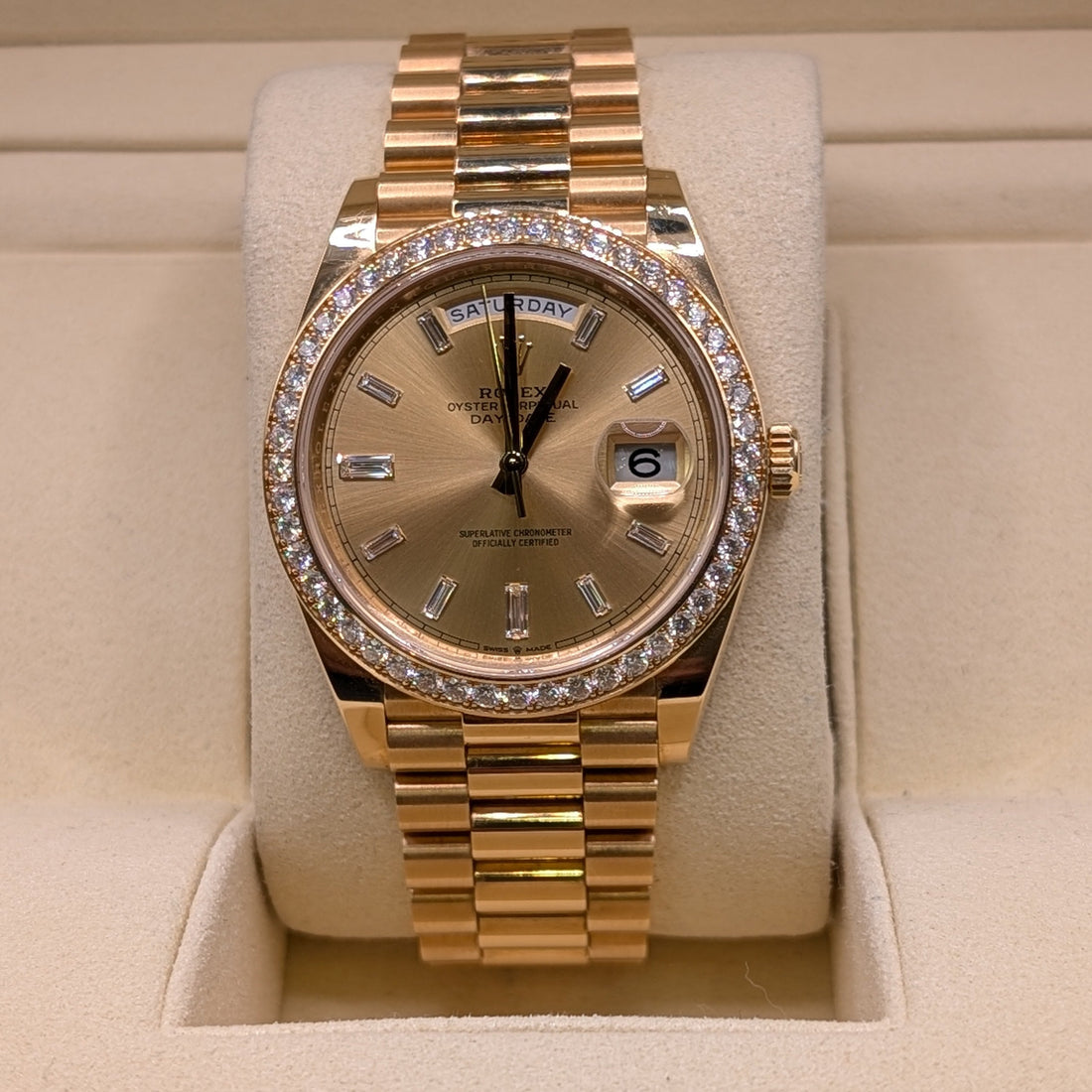 Rolex Day-Date 40 Factory Diamond Bezel / Dial (Ref. 228348RBR)