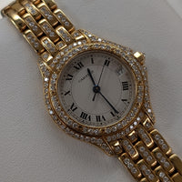 Cartier Cougar, Yellow Gold, Factory Diamond Bezel and Bracelet (Ref. 887907)