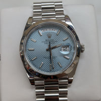 Rolex Day-Date 40mm, Platinum, Ice Blue Motif Dial (Ref. 228206)