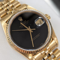 Rolex DateJust 36mm with Onyx Black Dial, Gold Jubilee (Ref. 16018)