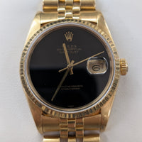 Rolex DateJust 36mm with Onyx Black Dial, Gold Jubilee (Ref. 16018)