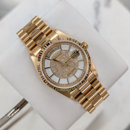 Rolex Day-Date 36mm, White Carousel Diamond Dial (Ref. 18238)