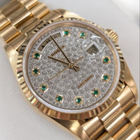 Rolex Day-Date, XL Pave Emerald Dial (Ref. 18238)