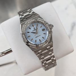 Audemars Piguet Lady Royal Oak Ice Blue Dial, Diamond Bezel (Ref. 77321ST)
