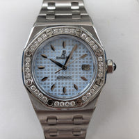 Audemars Piguet Lady Royal Oak Ice Blue Dial, Diamond Bezel (Ref. 77321ST)
