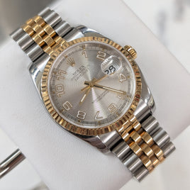 Rolex DateJust 36mm, Grey Concentric Dial, Two Tone (Ref. 116233)