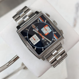 Tag Heuer Monaco x Gulf Automatic Chronograph, Metal Strap (Ref. CBL2115.FC6494)