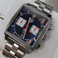 Tag Heuer Monaco x Gulf Automatic Chronograph, Metal Strap (Ref. CBL2115.FC6494)