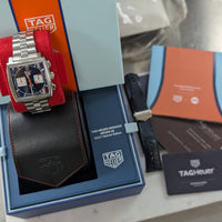 Tag Heuer Monaco x Gulf Automatic Chronograph, Metal Strap (Ref. CBL2115.FC6494)