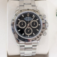 Rolex Cosmograph Daytona, Black Dial Steel Bezel (Ref. 116520)