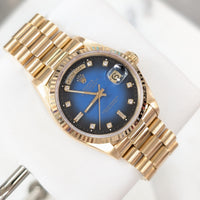Rolex Day-Date 36mm, Blue Vignette Diamond Dial (Ref. 18038)