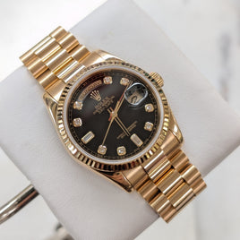 Rolex Day-Date 36mm, Black Diamond Dial (Ref. 118238)