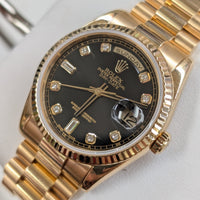 Rolex Day-Date 36mm, Black Diamond Dial (Ref. 118238)