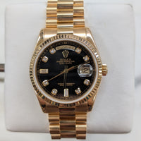 Rolex Day-Date 36mm, Black Diamond Dial (Ref. 118238)