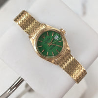 Rolex DateJust 26mm, Green Stella Dial, Mesh Bracelet (Ref. 6904)